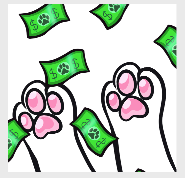Cat Paws Money Rain (Clear)